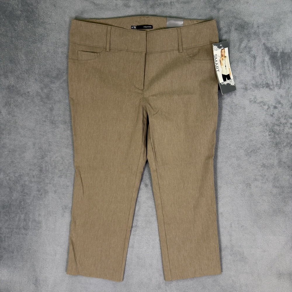 New Maurices Dress Pants Womens 11/12 Brown Smart Capri Business Casual Stretch‎